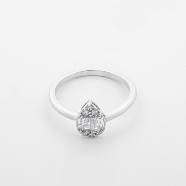 Dainty Pear Diamond Ring