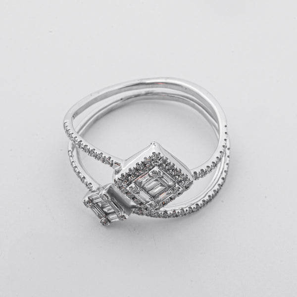 Classic Square split Diamond Ring